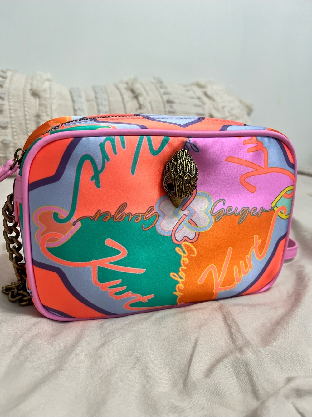Kurt Geiger Pink Multicolor Signature Crossbody - Picture 3 of 15